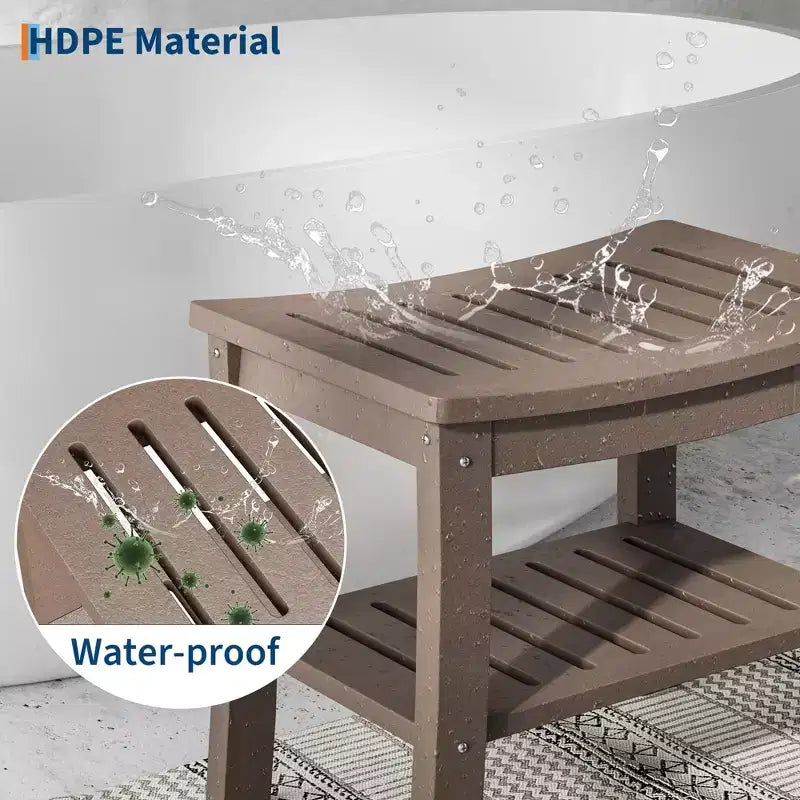 Banc de douche avec étagère de rangement pour l'intérieur de la douche, tabouret/chaise de douche imperméable pour salle de bain