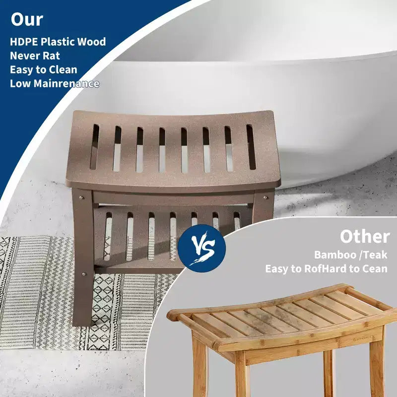 Banc de douche avec étagère de rangement pour l'intérieur de la douche, tabouret/chaise de douche imperméable pour salle de bain