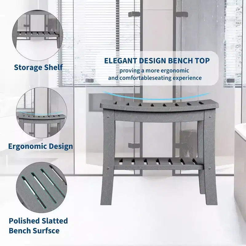 Banc de douche avec étagère de rangement pour l'intérieur de la douche, tabouret/chaise de douche imperméable pour salle de bain