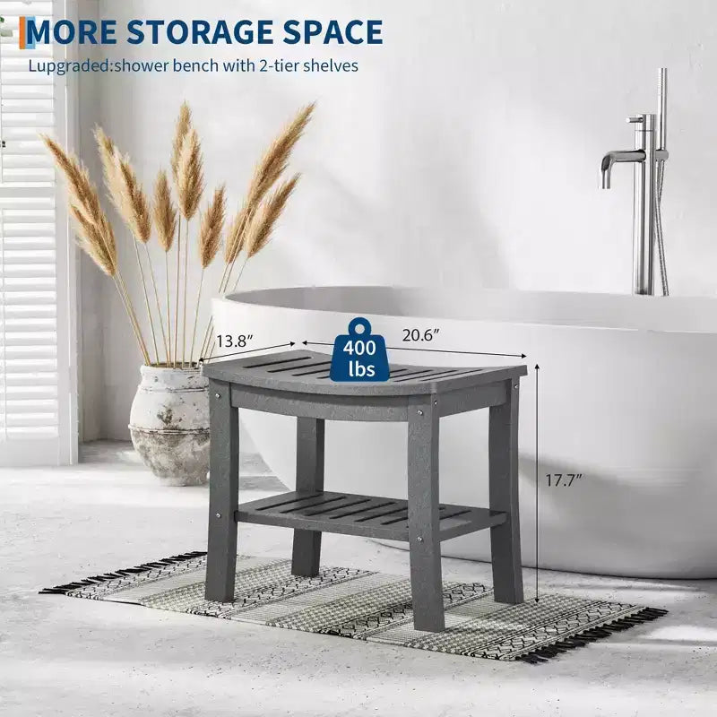 Banc de douche avec étagère de rangement pour l'intérieur de la douche, tabouret/chaise de douche imperméable pour salle de bain