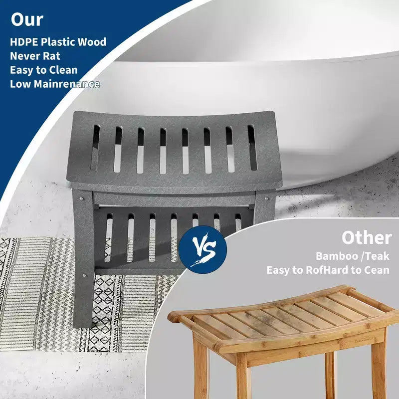 Banc de douche avec étagère de rangement pour l'intérieur de la douche, tabouret/chaise de douche imperméable pour salle de bain