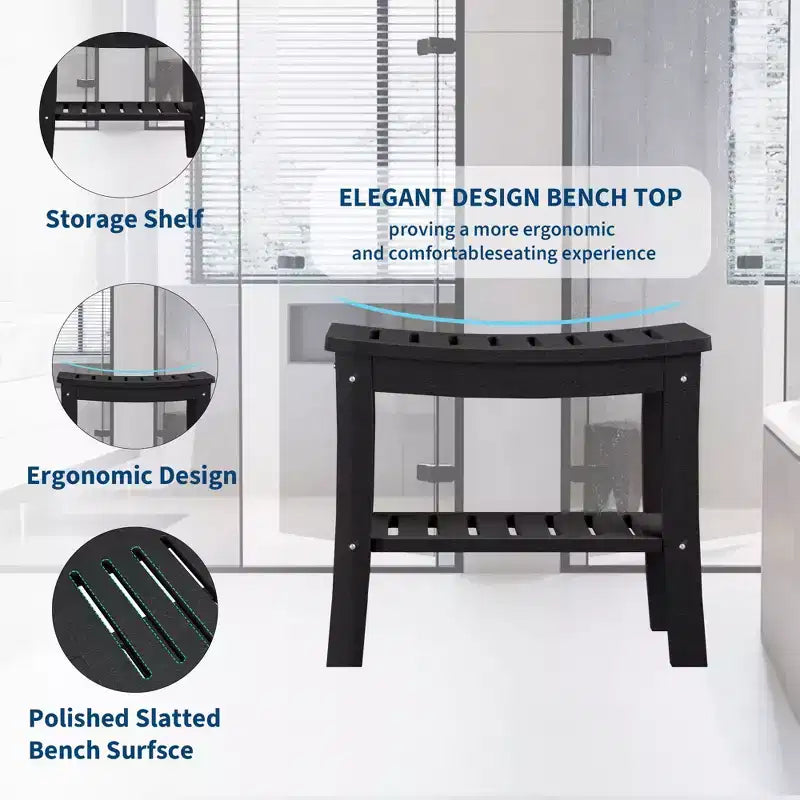 Banc de douche avec étagère de rangement pour l'intérieur de la douche, tabouret/chaise de douche imperméable pour salle de bain