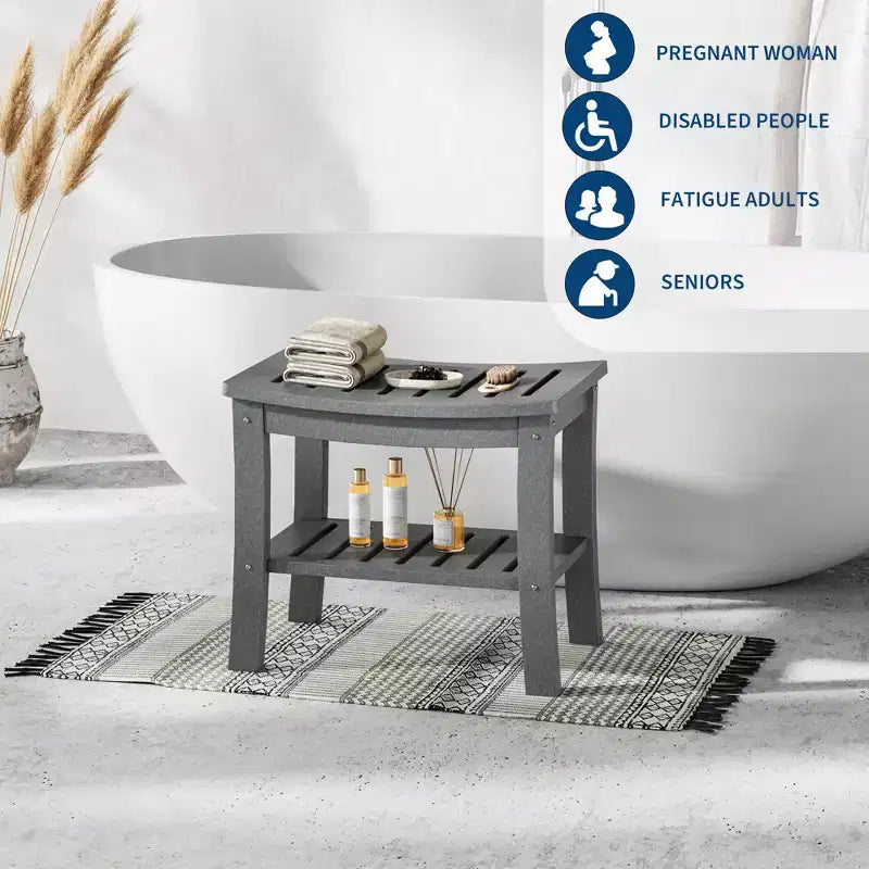 Banc de douche avec étagère de rangement pour l'intérieur de la douche, tabouret/chaise de douche imperméable pour salle de bain