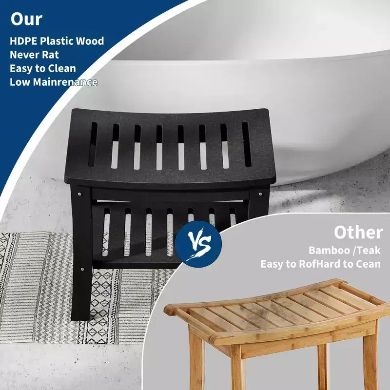 Showers Bench with Storage Shelf for Inside Shower, Waterproof Showers Stool/Chair for Bathroom