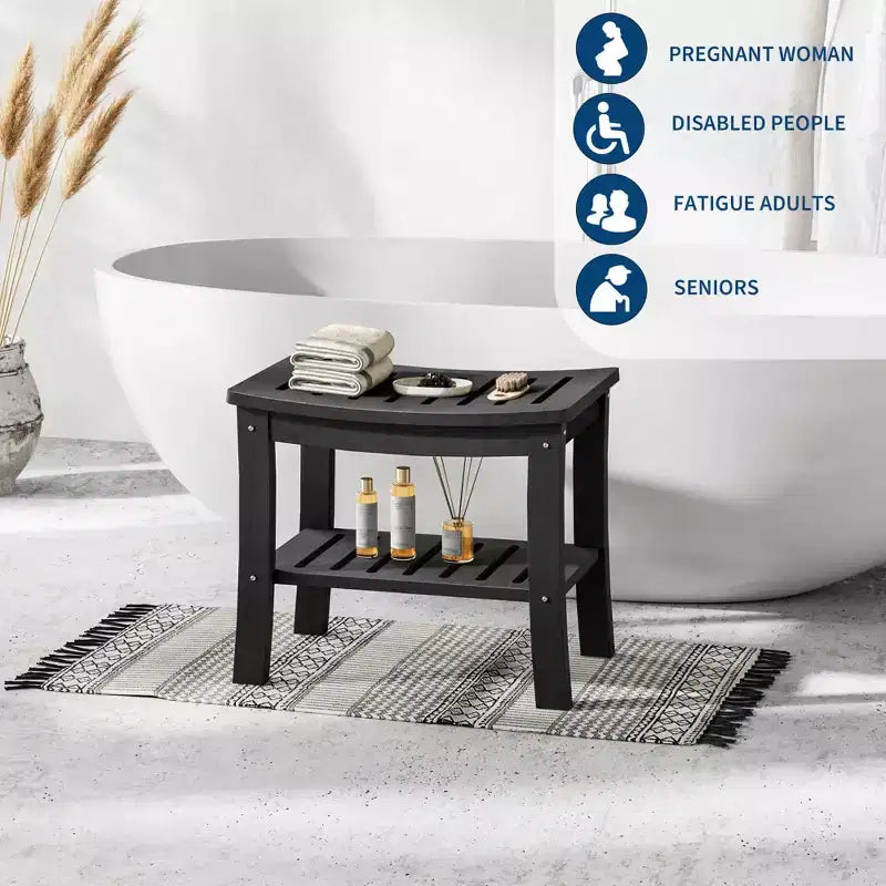 Banc de douche avec étagère de rangement pour l'intérieur de la douche, tabouret/chaise de douche imperméable pour salle de bain