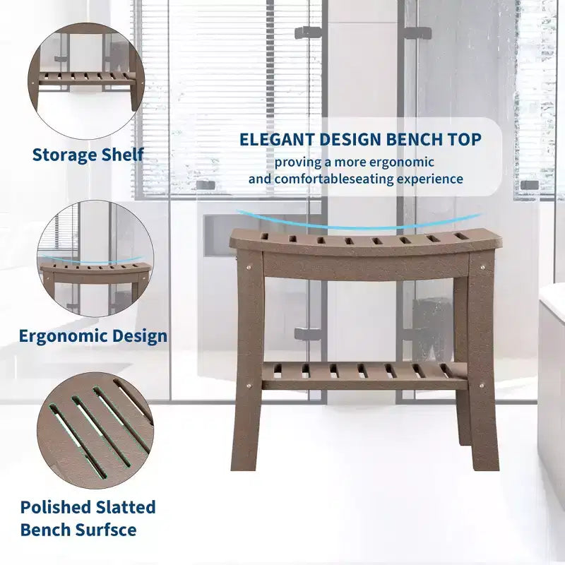 Banc de douche avec étagère de rangement pour l'intérieur de la douche, tabouret/chaise de douche imperméable pour salle de bain