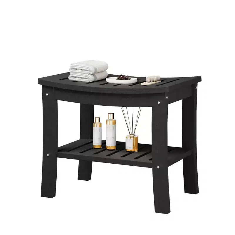 GustoWave Showers Bench with Storage Shelf for Inside Shower, Waterproof Showers Stool/Chair for Bathroom