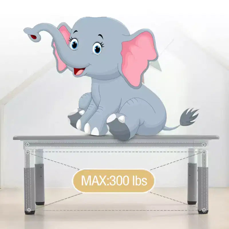 Ensemble table et chaises pour enfants, bureau réglable en hauteur avec 6 sièges pour les 2-10 ans, table d'activités artistiques et manuelles, plateau à graffitis, pieds antidérapants, capacité de 136 kg max.