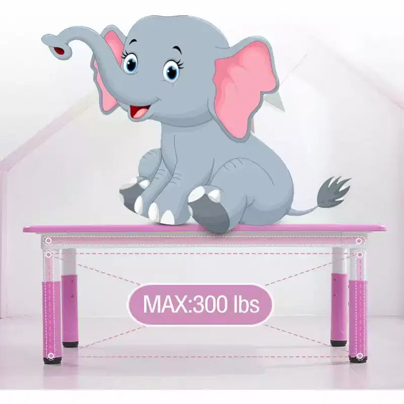 Ensemble table et chaises pour enfants, bureau réglable en hauteur avec 6 sièges pour les 2-10 ans, table d'activités artistiques et manuelles, plateau à graffitis, pieds antidérapants, capacité de 136 kg max.
