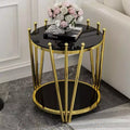 Table d'appoint moderne avec plateau en verre trempé, table de chevet avec pieds en acier inoxydable au design couronné, table de canapé pour salon
