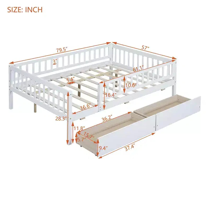 Lits gigognes doubles pour enfants, Lit de repos avec lit gigogne, Lit double en bois pour adolescents, adultes, Sommier tapissier non requis (Blanc/Beige)