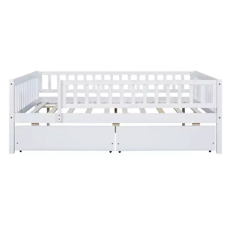 Lits gigognes doubles pour enfants, Lit de repos avec lit gigogne, Lit double en bois pour adolescents, adultes, Sommier tapissier non requis (Blanc/Beige)
