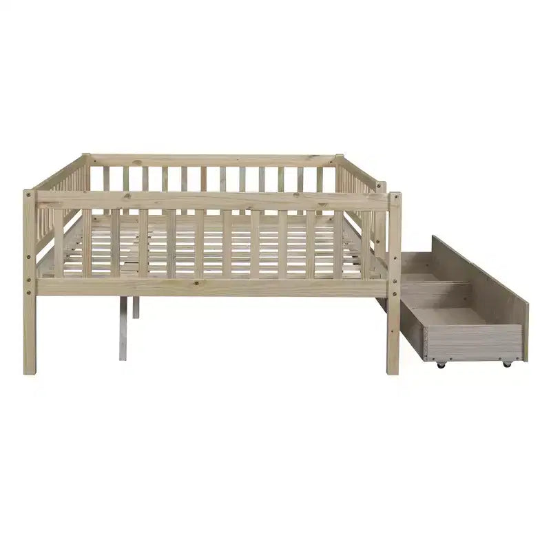 Lits gigognes doubles pour enfants, Lit de repos avec lit gigogne, Lit double en bois pour adolescents, adultes, Sommier tapissier non requis (Blanc/Beige)