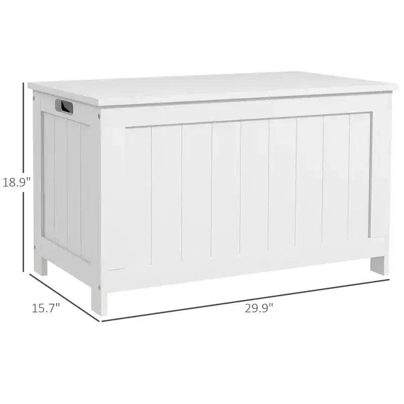29,9 Coffre de rangement avec 2 charnières de sécurité, Banc de rangement avec poignées latérales, Coffre à jouets pour salle de jeux