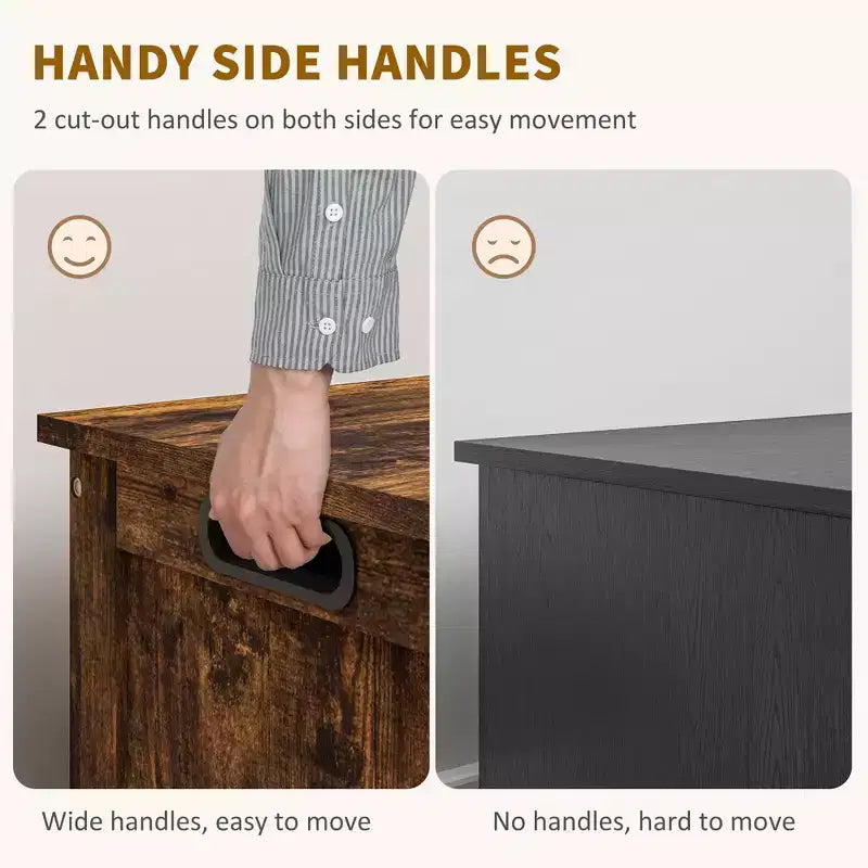 29,9 Coffre de rangement avec 2 charnières de sécurité, Banc de rangement avec poignées latérales, Coffre à jouets pour salle de jeux