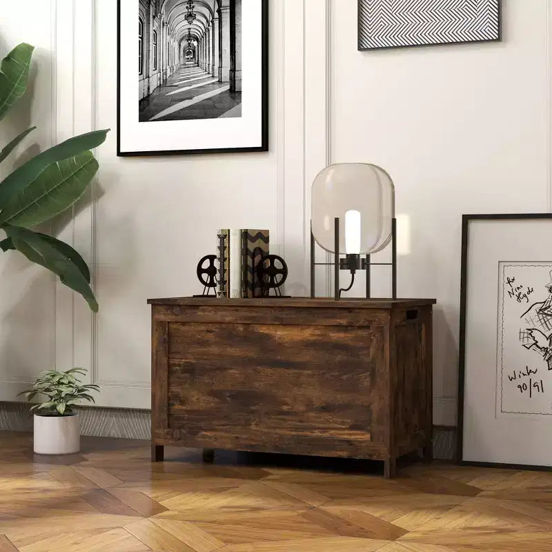 29,9 Coffre de rangement avec 2 charnières de sécurité, Banc de rangement avec poignées latérales, Coffre à jouets pour salle de jeux