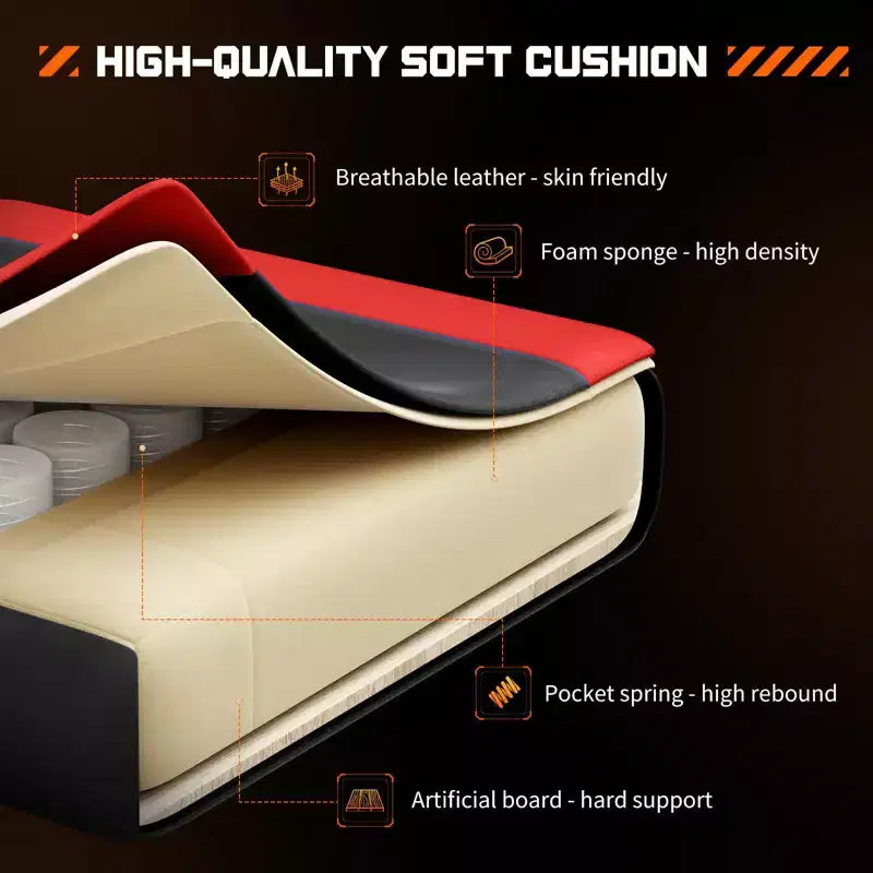 Chaise de Gaming Ergonomique avec Repose-Pieds et Soutien Lombaire, Chaise d'Ordinateur avec Appui-Tête et Accoudoirs, Chaise à Roulettes pour l'Étude, le Bureau