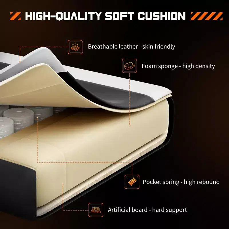 Chaise de Gaming Ergonomique avec Repose-Pieds et Soutien Lombaire, Chaise d'Ordinateur avec Appui-Tête et Accoudoirs, Chaise à Roulettes pour l'Étude, le Bureau