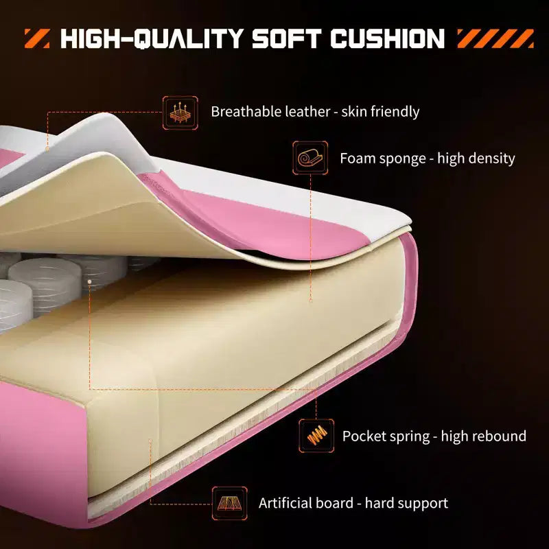 Chaise de Gaming Ergonomique avec Repose-Pieds et Soutien Lombaire, Chaise d'Ordinateur avec Appui-Tête et Accoudoirs, Chaise à Roulettes pour l'Étude, le Bureau