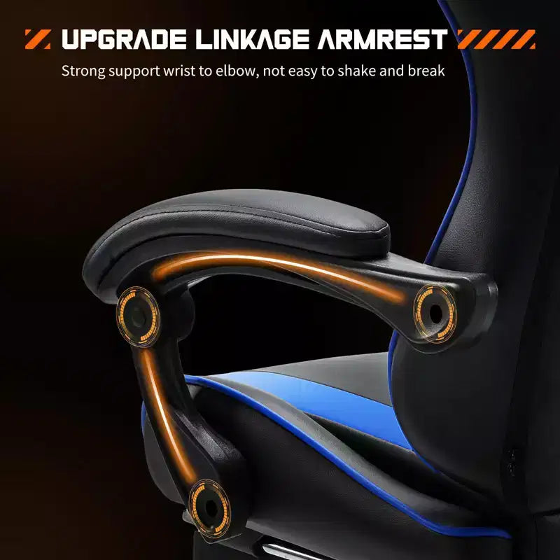 Ergonomic Gaming Chair with Footrest and Lumbar Support, Computer Chair with Headrest and Armrest, Rolling Chair for Study, Office