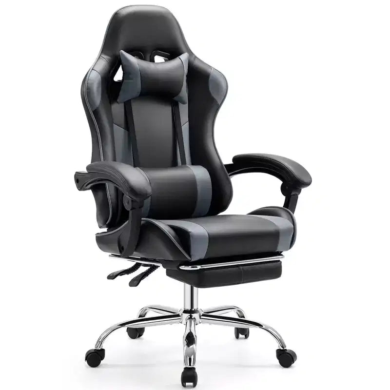 Ergonomic Gaming Chair with Footrest and Lumbar Support, Computer Chair with Headrest and Armrest, Rolling Chair for Study, Office