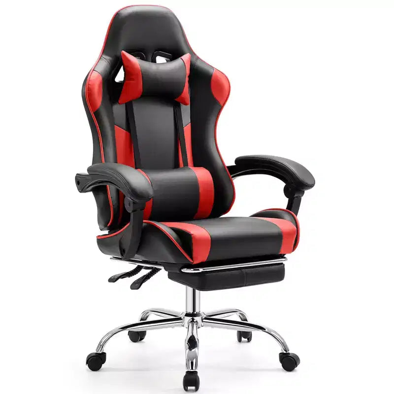 Ergonomic Gaming Chair with Footrest and Lumbar Support, Computer Chair with Headrest and Armrest, Rolling Chair for Study, Office