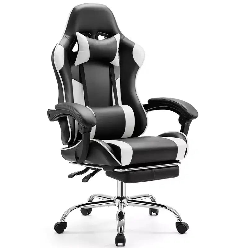 Ergonomic Gaming Chair with Footrest and Lumbar Support, Computer Chair with Headrest and Armrest, Rolling Chair for Study, Office