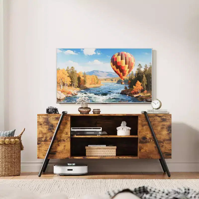 GustoWave TV Stand , Media Cabinet,TV Console Table, U-Shaped Metal Legs, for Living Room, Bedroom, Office Furniture