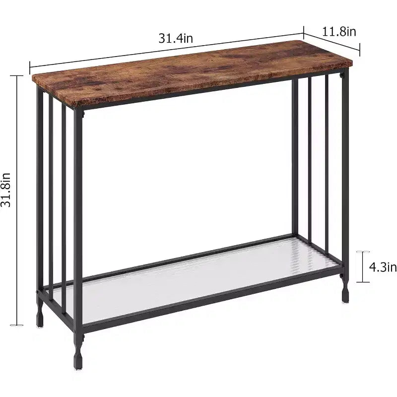 31 Sofa Table Behind Couch, Narrow Entryway Table, Farmhouse Dining Table with Metal Frame, Industrial Console Table for Entryway