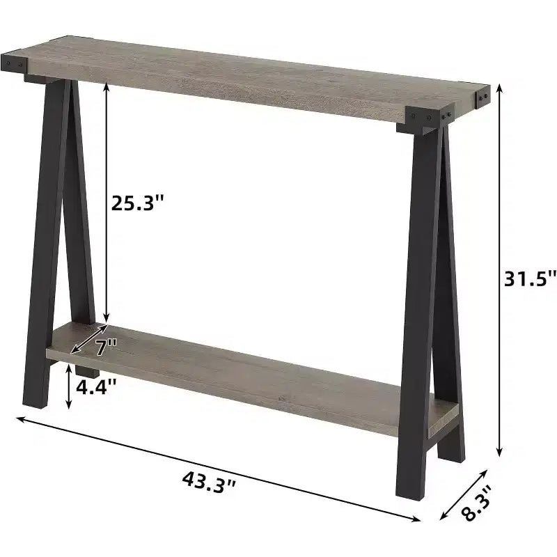 Console étroite en bois de 43,3 pouces, table de canapé, table d'entrée étroite pour couloir, derrière le canapé, salon, foyer, assemblage facile