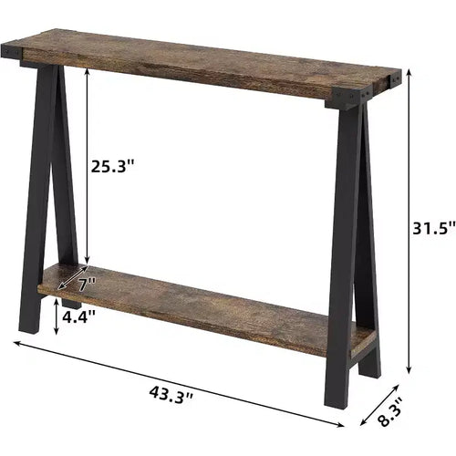 Console étroite en bois de 43,3 pouces, table de canapé, table d'entrée étroite pour couloir, derrière le canapé, salon, foyer, assemblage facile