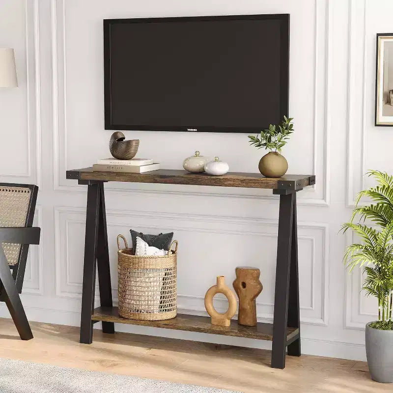 43.3 Inch Wood Console Table,, Sofa Table, Narrow Entryway Table for Hallway, Behind The Couch, Living Room, Foyer, Easy Assembly
