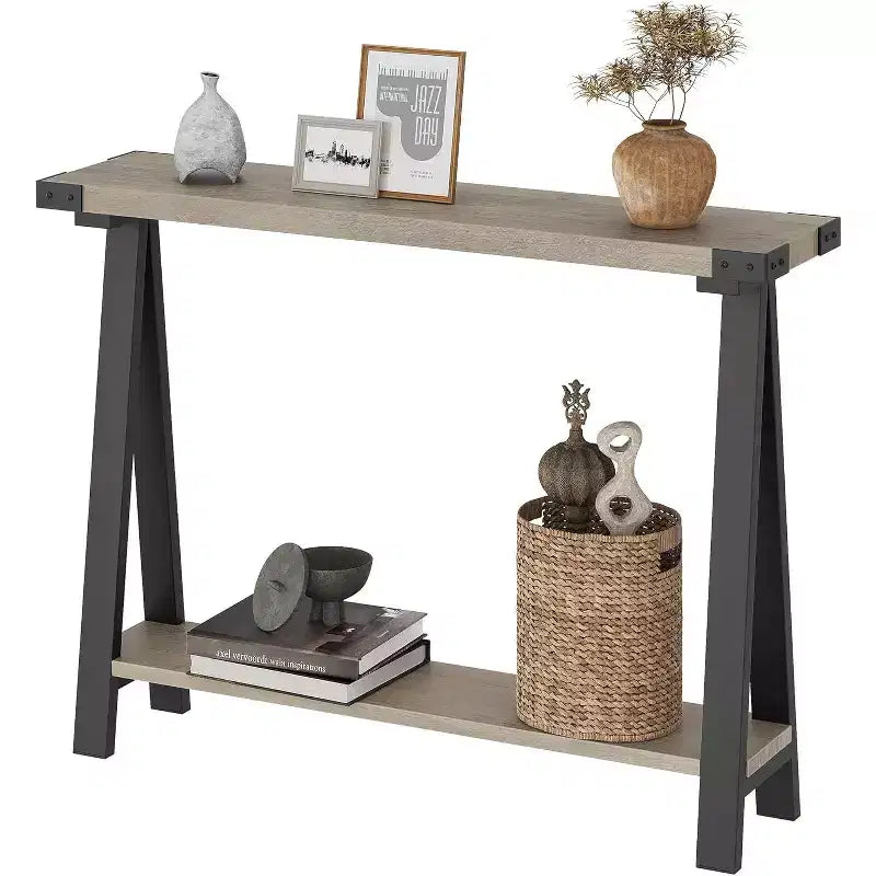 Console étroite en bois de 43,3 pouces, table de canapé, table d'entrée étroite pour couloir, derrière le canapé, salon, foyer, assemblage facile