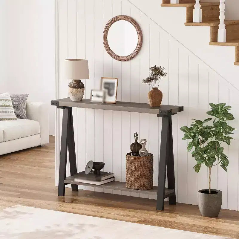 43.3 Inch Wood Console Table,, Sofa Table, Narrow Entryway Table for Hallway, Behind The Couch, Living Room, Foyer, Easy Assembly