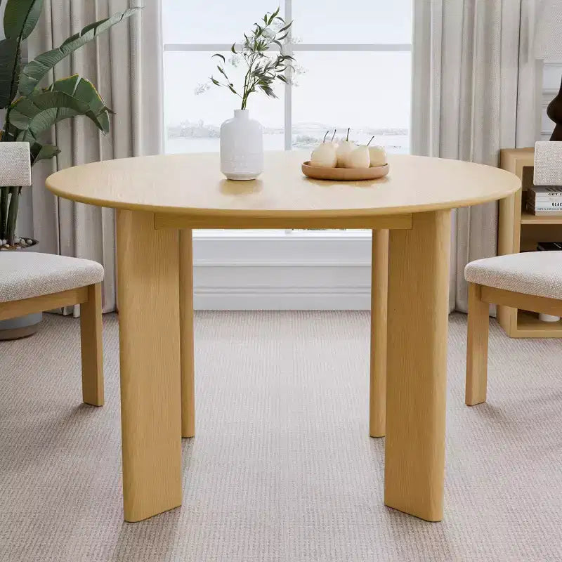 45 Inch Walnut Colored Circular Dining Table, Suitable For Dining With Multiple People At The Same Time, Suitable For Both Dining And Living Rooms