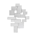 HomeRoots 30 Clear Abstract Glass Contemporary Panels Unframed Accent Mirror