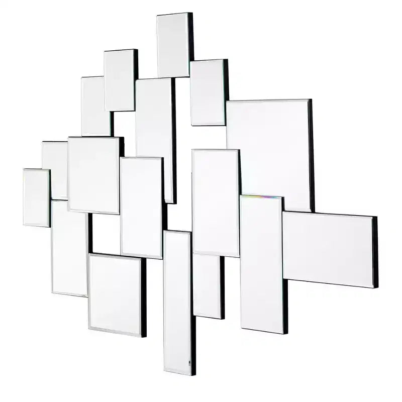 Miroir d'appoint sans cadre, 30 panneaux contemporains en verre clair abstrait