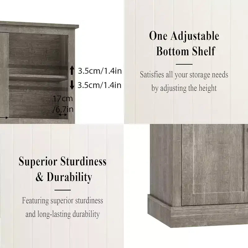 redenza Cuisine 180 cm avec Portes, Étagères et Tiroir, Armoire Haute en Bois Style Ferme avec Plateau Ouvert