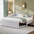 Twin Size L Shaped Platform Bed with Pop Up Trundle, Wood Upholstered Corner Bed Frame for Bedroom