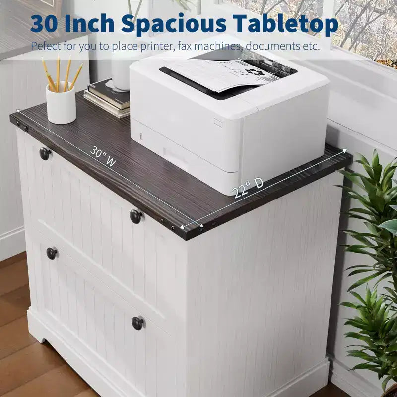 Meuble de classement style ferme avec dossiers suspendus Meuble de rangement rustique idéal pour les bureaux à domicile ou les salons comme support d'imprimante