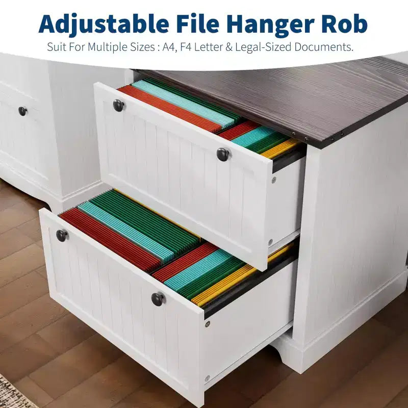 Meuble de classement style ferme avec dossiers suspendus Meuble de rangement rustique idéal pour les bureaux à domicile ou les salons comme support d'imprimante