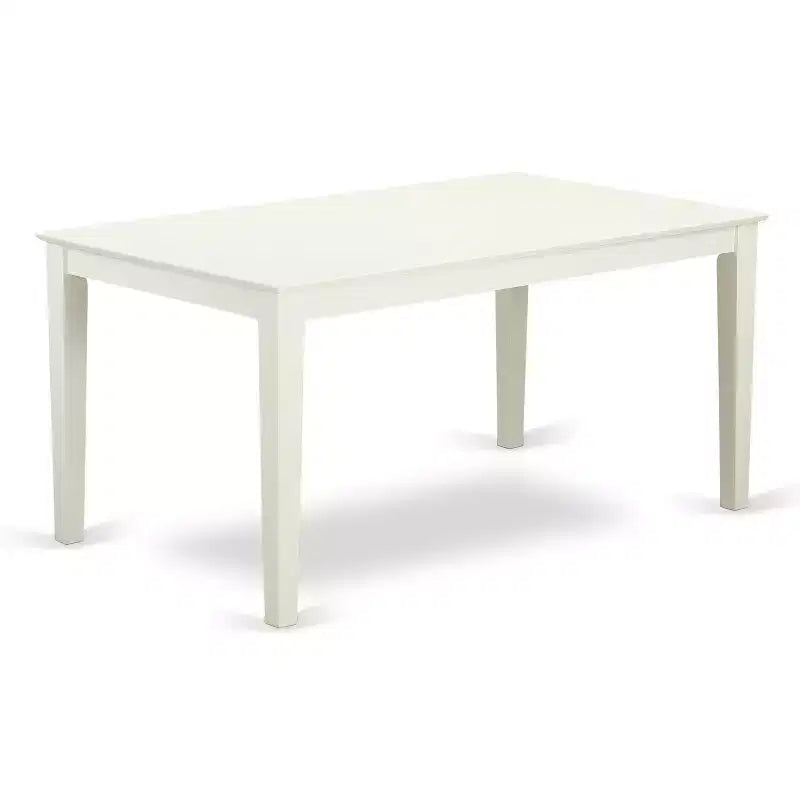 HomeStock 5-Pc Linen White Finish Solid Wood Top - Dining Room Set - Seats 4
