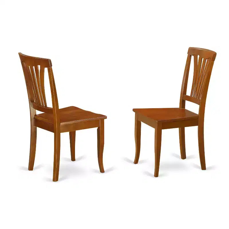 Ensemble de salle à manger ovale 5 pièces avec plateau en bois massif finition marron selle et 4 chaises avec