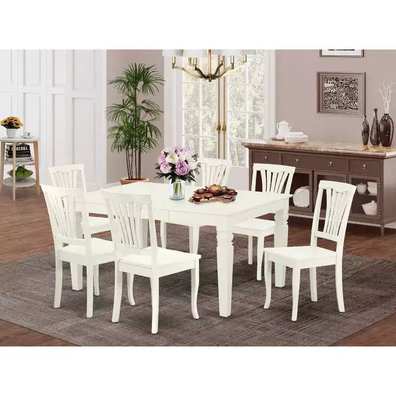 Ensemble de salle à manger Renaissance 7 pièces Table rectangulaire et 6 chaises - 42x60 pouces extensible