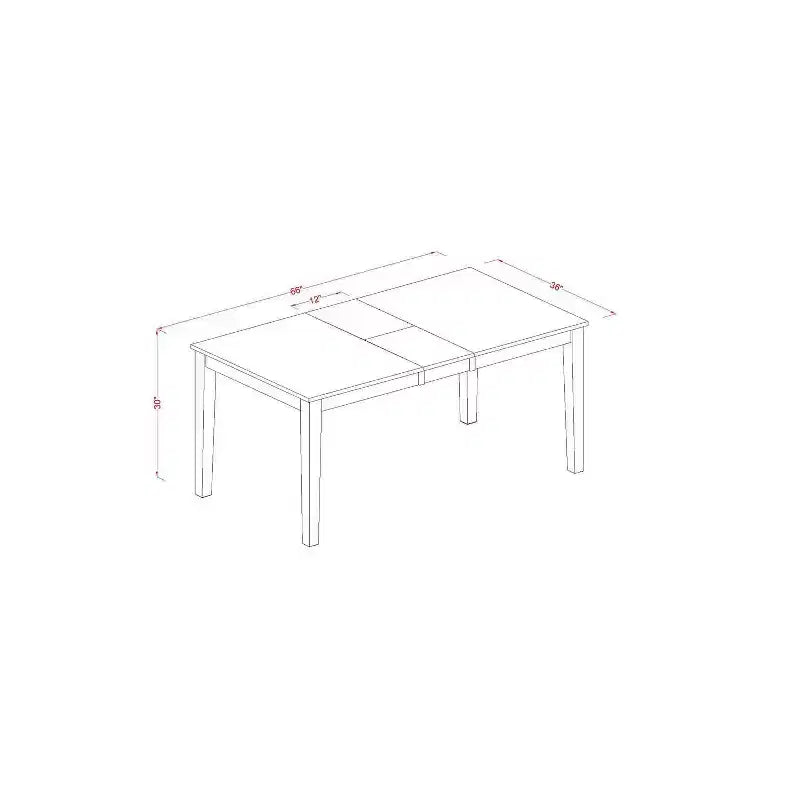 Ensemble de salle à manger rétro 6 pièces : table rectangulaire avec rallonge, 4 chaises et banc - 54/66 pouces