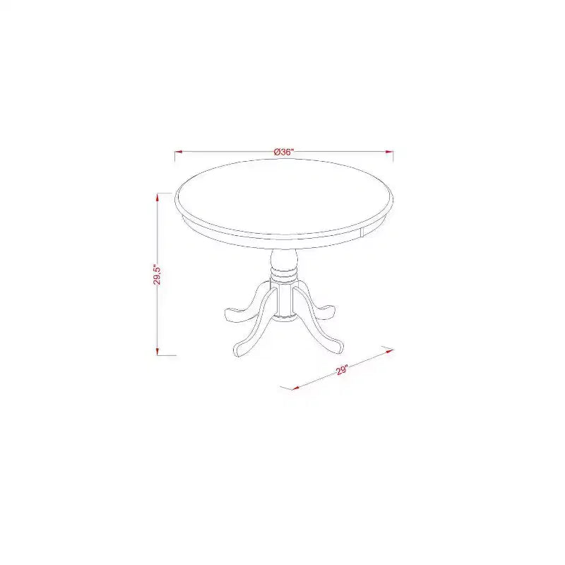 Ensemble de salle à manger rond pour 4 personnes - Table de cuisine de 91 cm avec 4 chaises - Finition chêne moderne