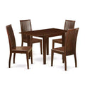 5-Piece Mahogany Finish Solid Wood Top - Dining Room Set - Seats 4