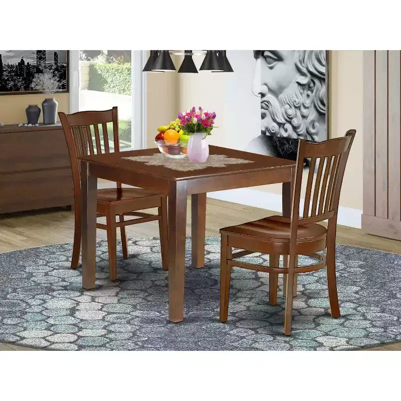 Ensemble de table carrée 36 pouces avec 2 chaises - Table à manger pour cuisine, terrasse, balcon