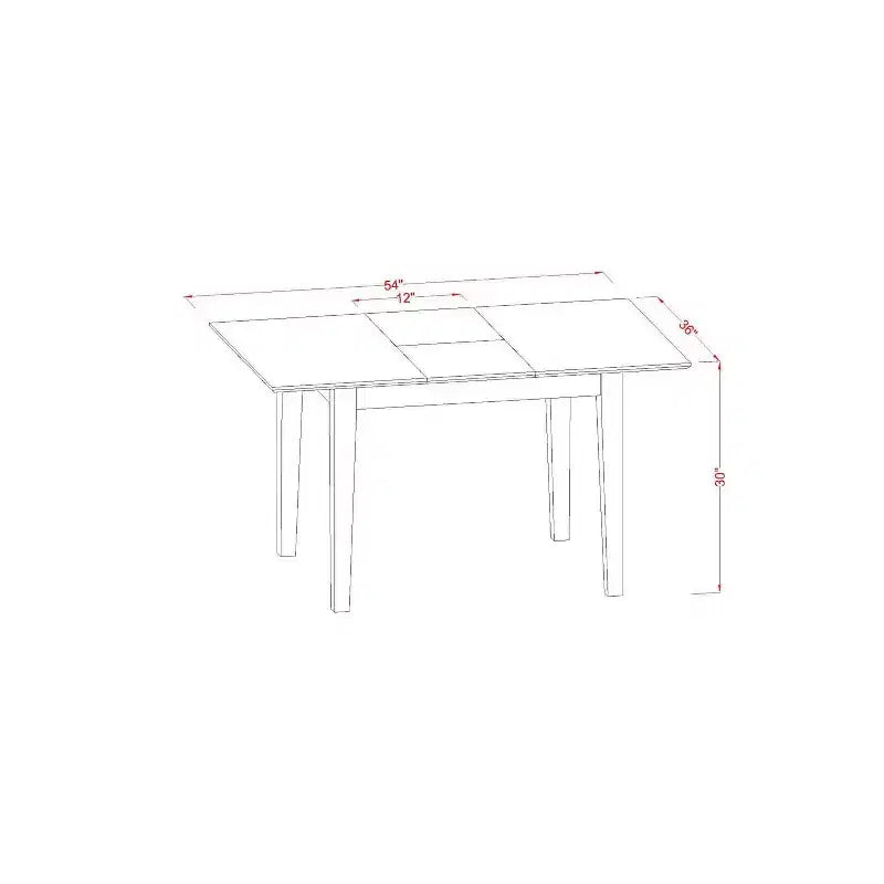 Ensemble de salle à manger 3 pièces en bois massif finition marron selle - 4 places