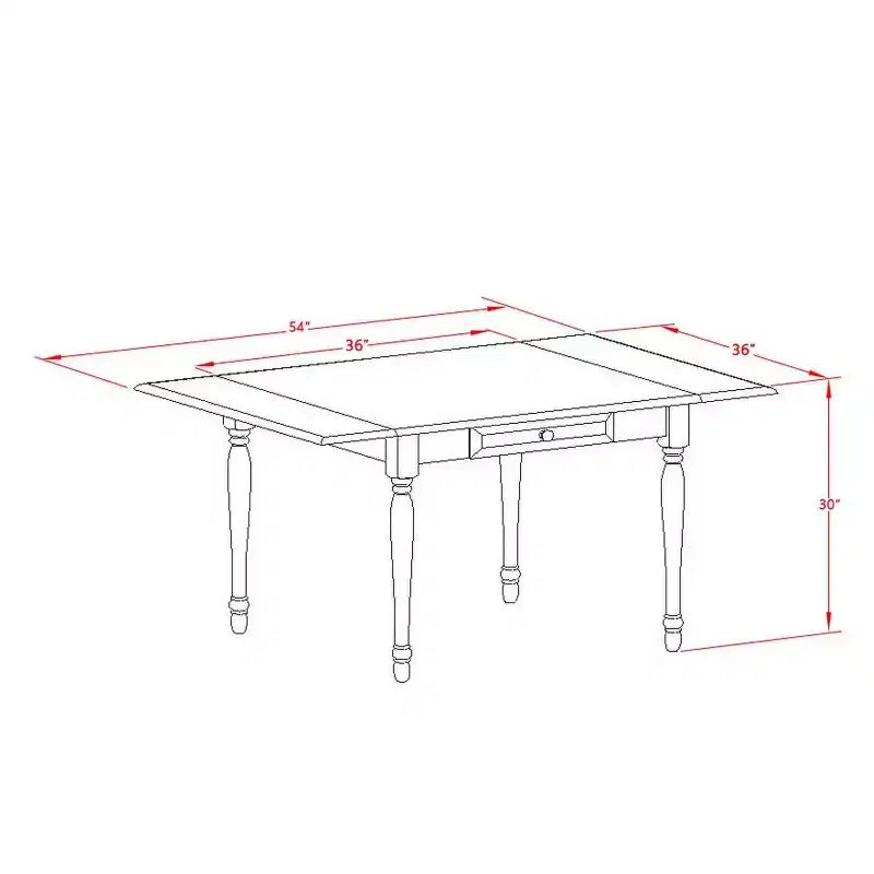 Ensemble de salle à manger 3 pièces HomeStock avec plateau en bois massif fini chêne brun naturel et table à rabats